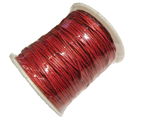 Baumwollband gewachst 1mm, rot, 91m (0,06€/m)